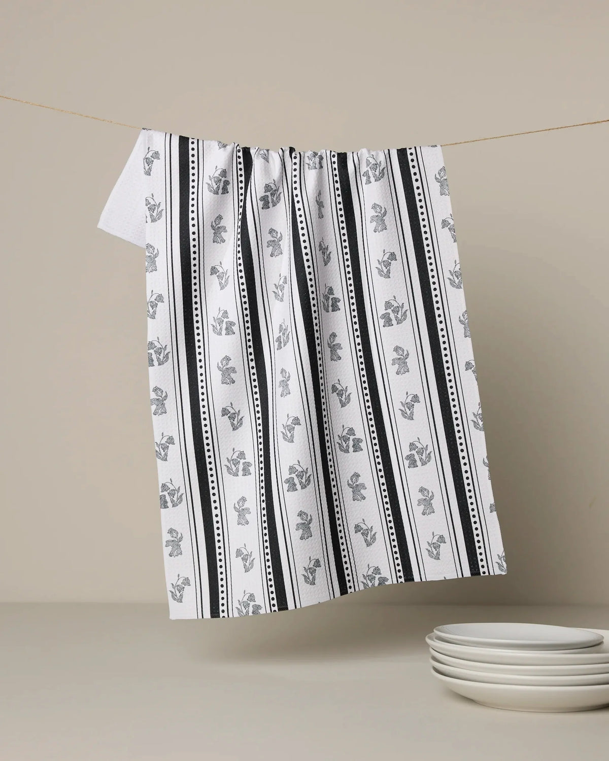 Geometry - Tea Towel Bunny Dots Stripe
