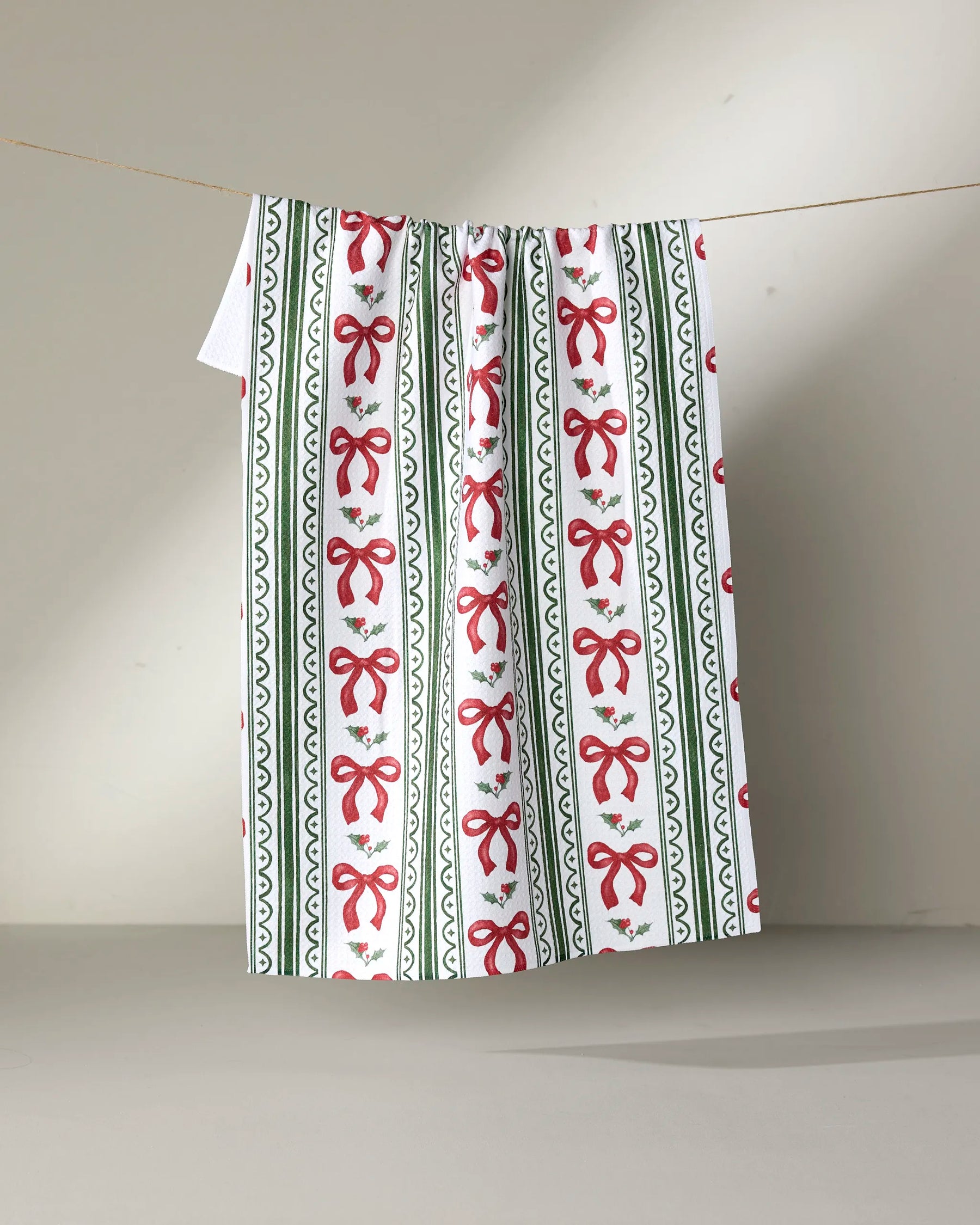 Geometry - Tea Towel Christmas Bow Stripe