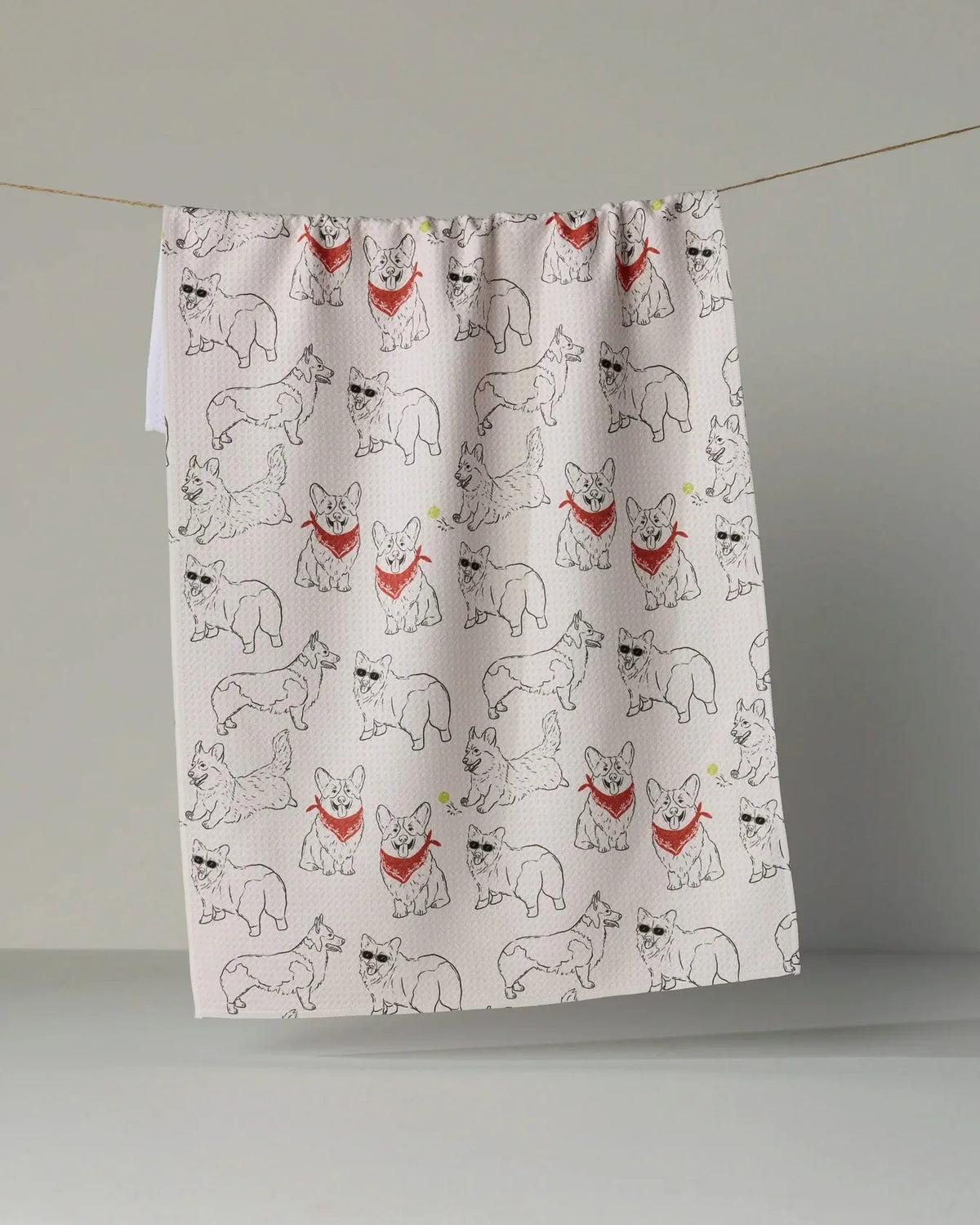 Geometry - Tea Towel Corgi Club Poppy