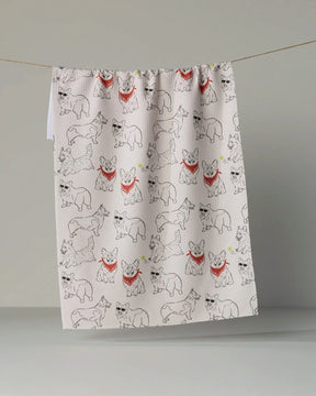 Geometry - Tea Towel Corgi Club Poppy
