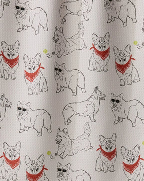 Geometry - Tea Towel Corgi Club Poppy