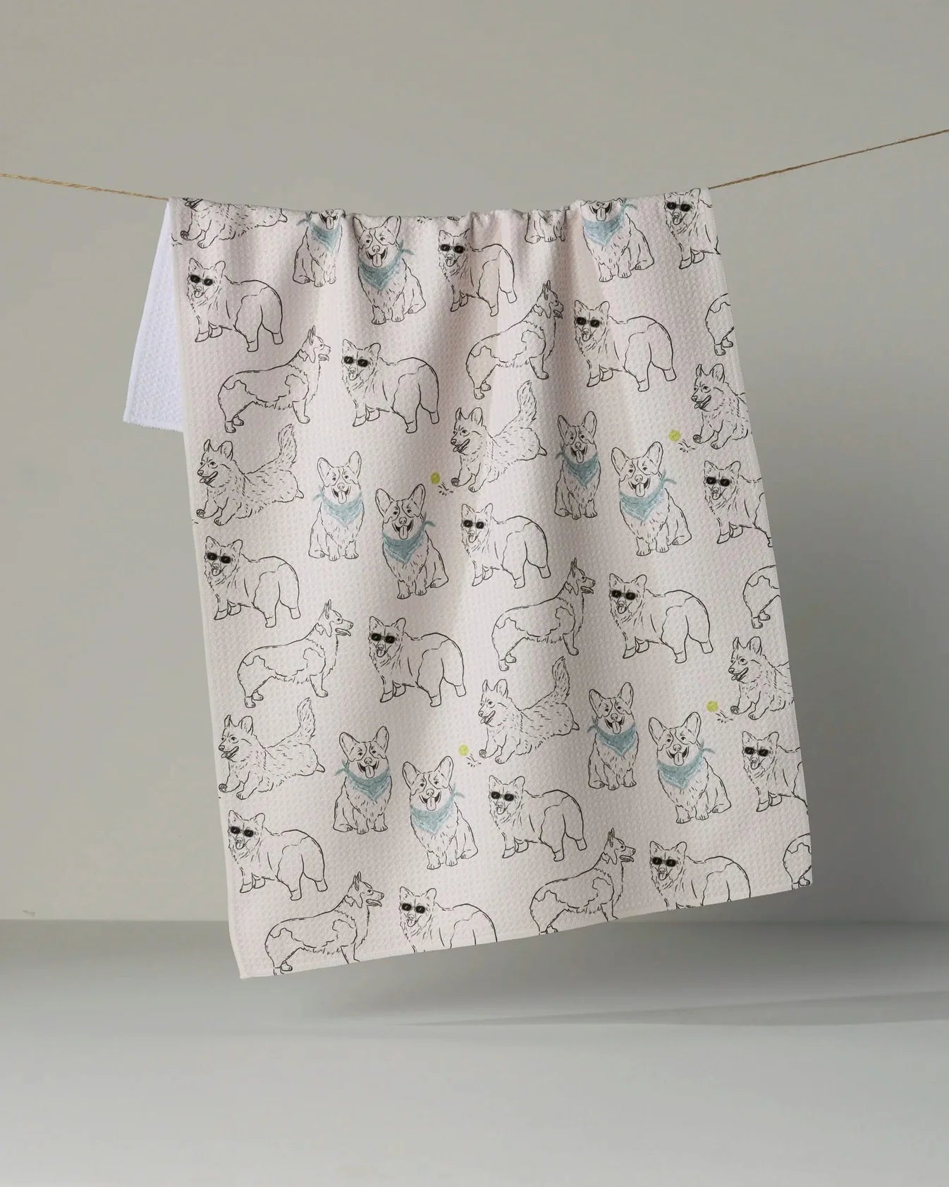 Geometry - Tea Towel Corgi Club Storm