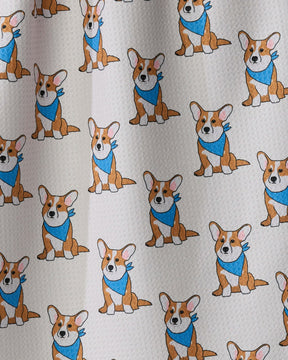 Geometry - Tea Towel Corgi Pals Blue