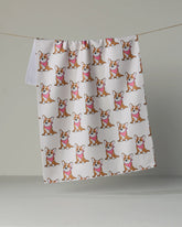 Geometry - Tea Towel Corgi Pals Pink
