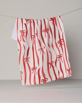 Geometry - Tea Towel Falling Ribbon Scarlet