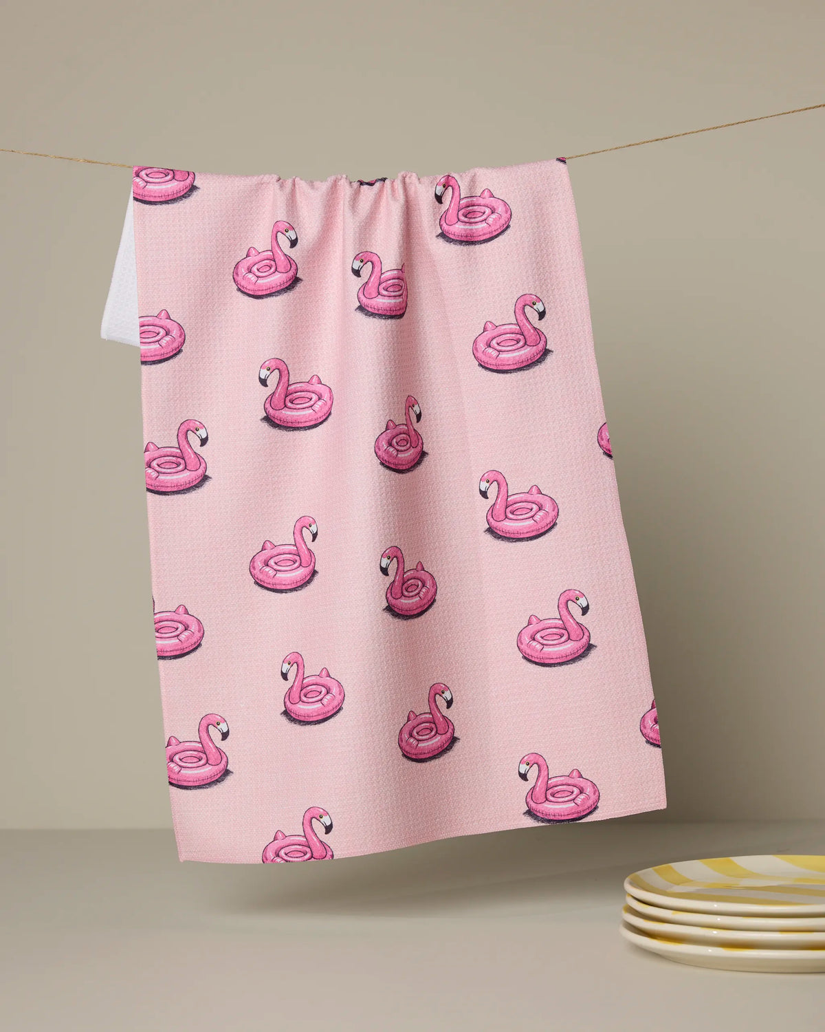 Geometry - Tea Towel Flamingo Floatie