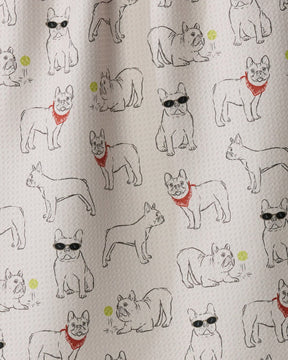 Geometry - Tea Towel Frenchie Frolic Poppy
