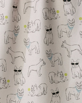 Geometry - Tea Towel Frenchie Frolic Storm