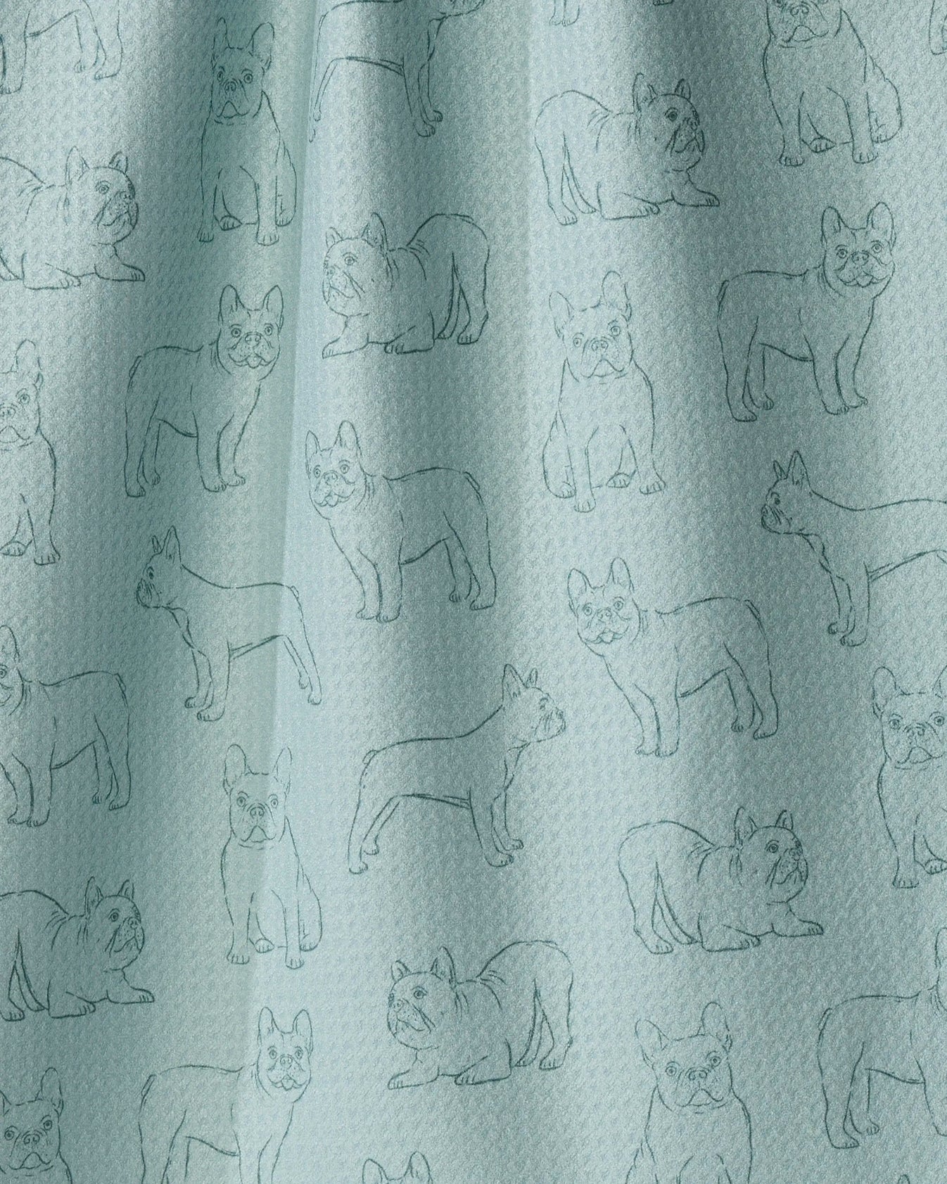 Geometry - Tea Towel Frenchie Pups Rain
