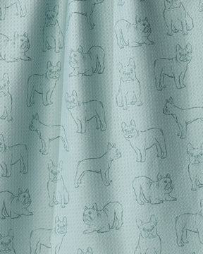 Geometry - Tea Towel Frenchie Pups Rain