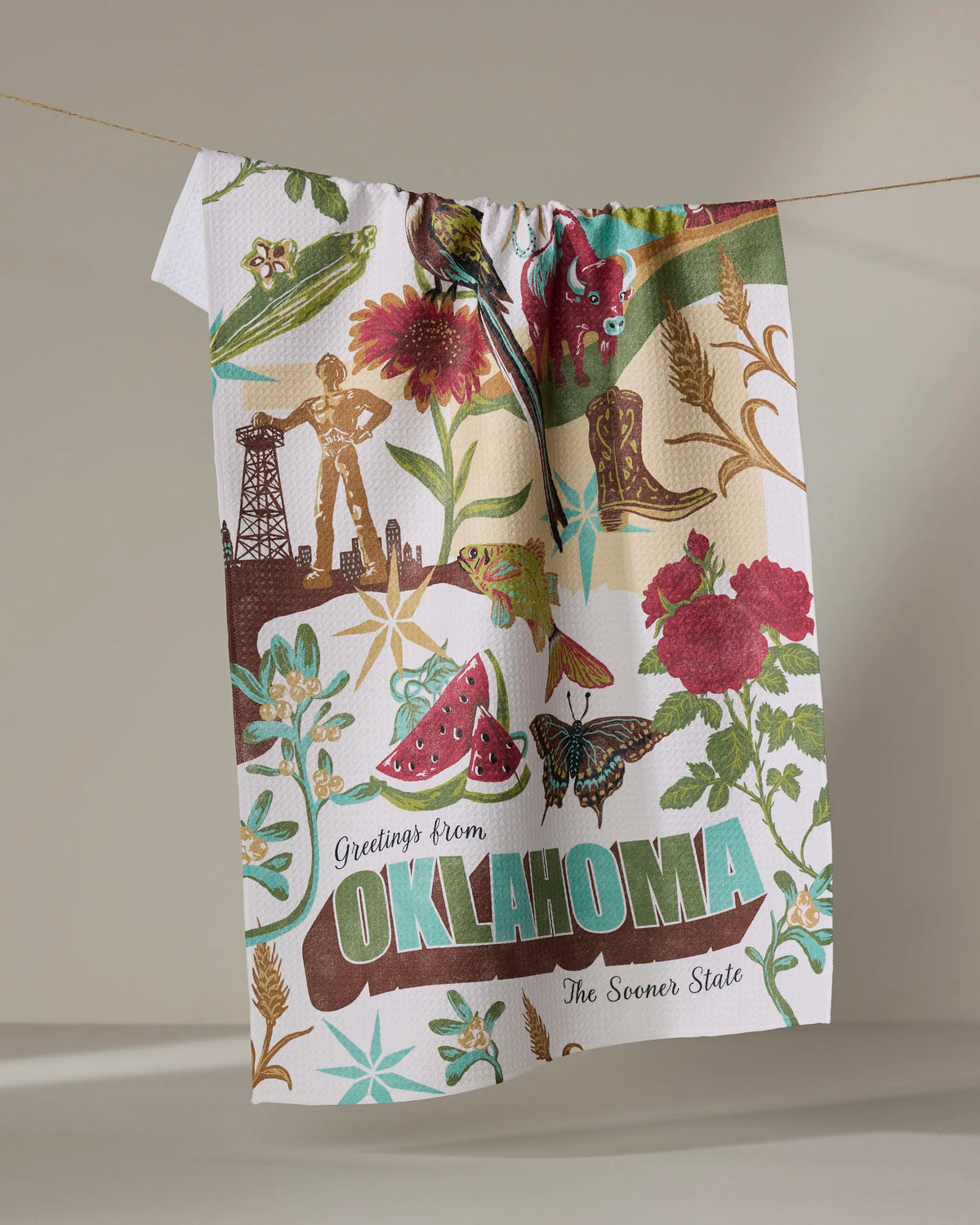 Tea Towel Greetings From Oklahoma