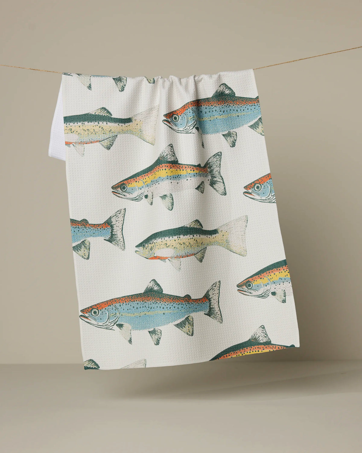 Geometry - Tea Towel Hooked On Fishing