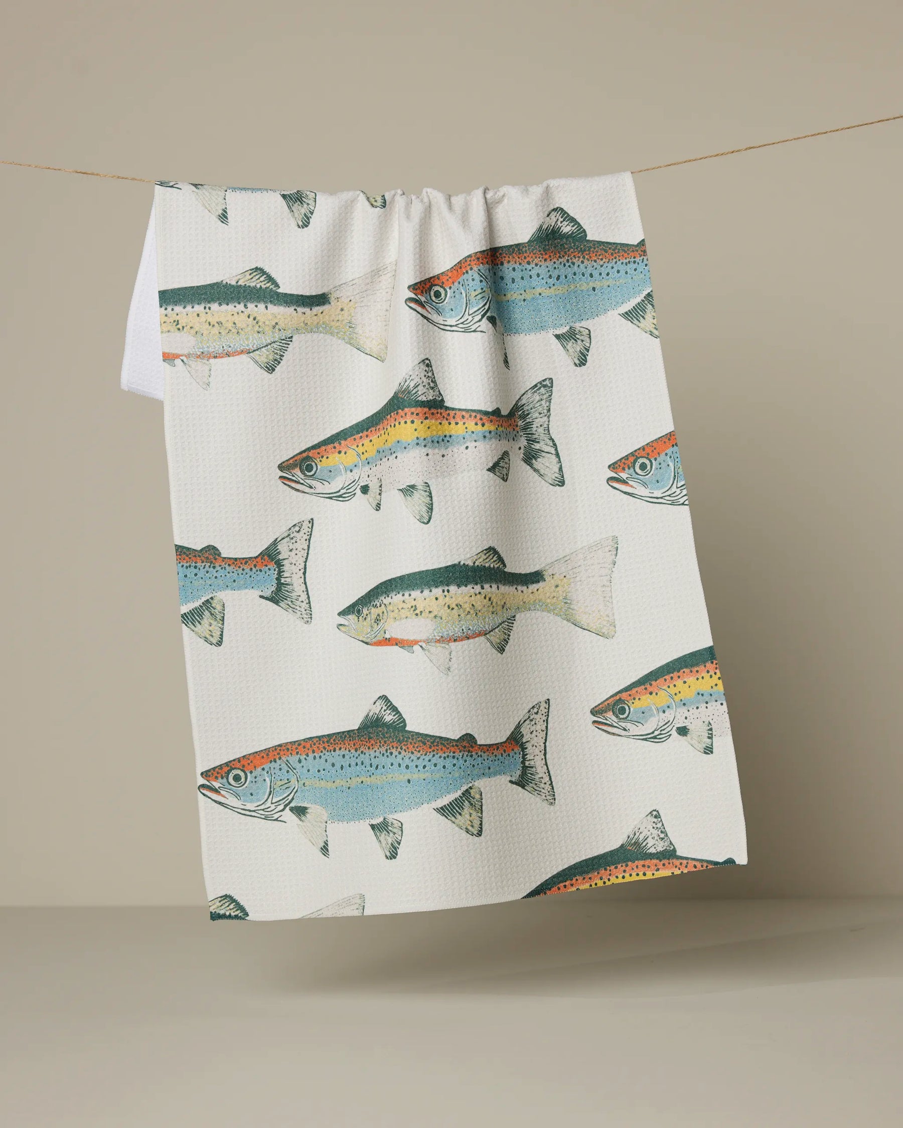 Geometry - Tea Towel Hooked On Fishing