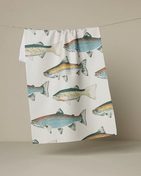 Geometry - Tea Towel Hooked On Fishing