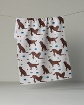 Geometry - Tea Towel Lab Pals Chocolate