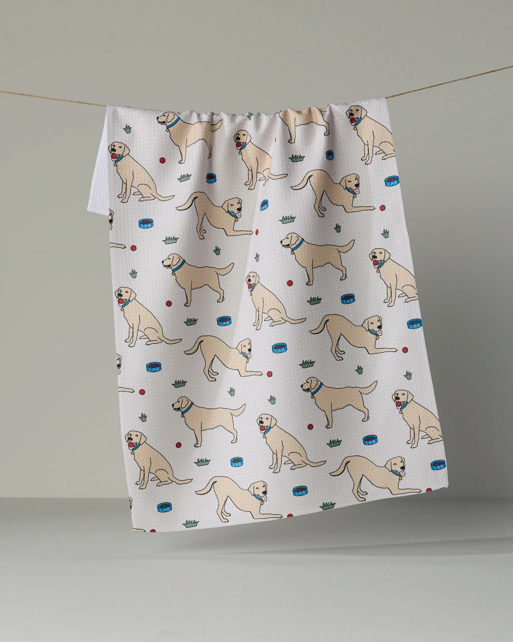 Geometry - Tea Towel Lab Pals Yellow
