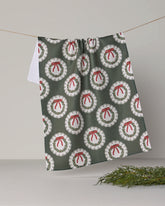 Geometry - Tea Towel Merry Wreaths