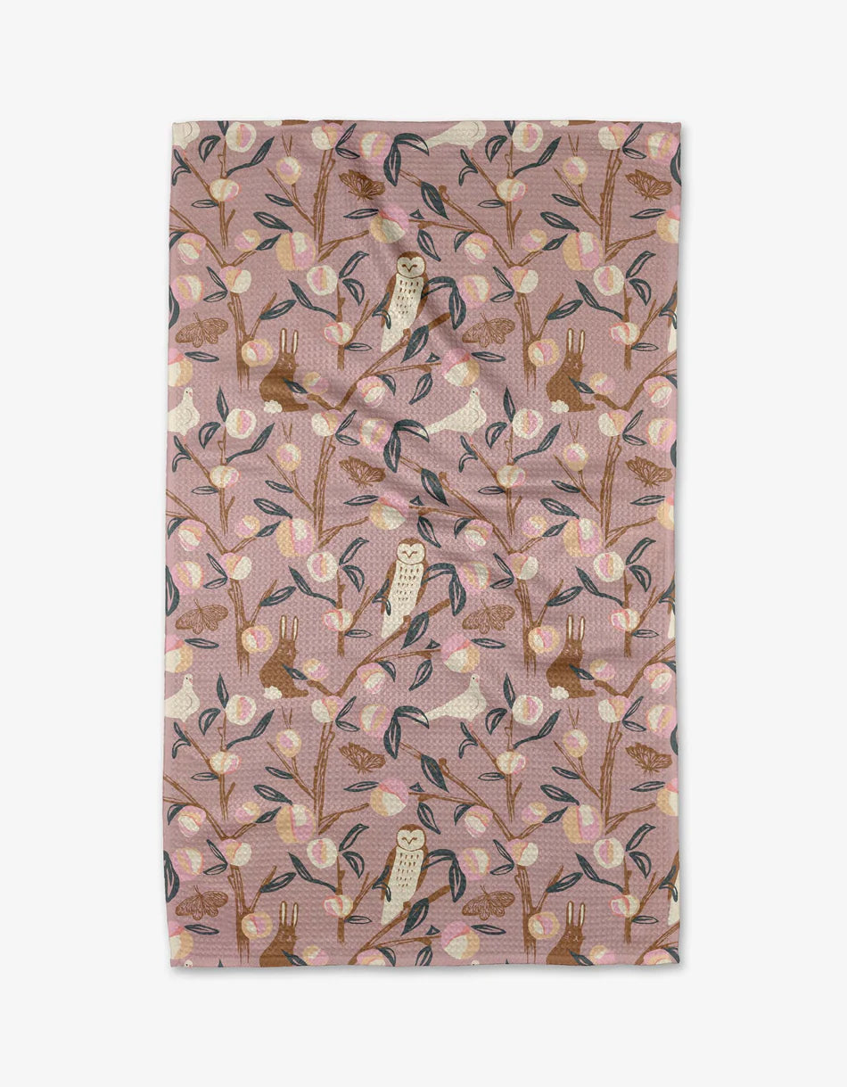 Geometry - Kitchen Tea Towel Peach Tree Light