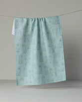 Geometry - Tea Towel Poodle Pups Rain