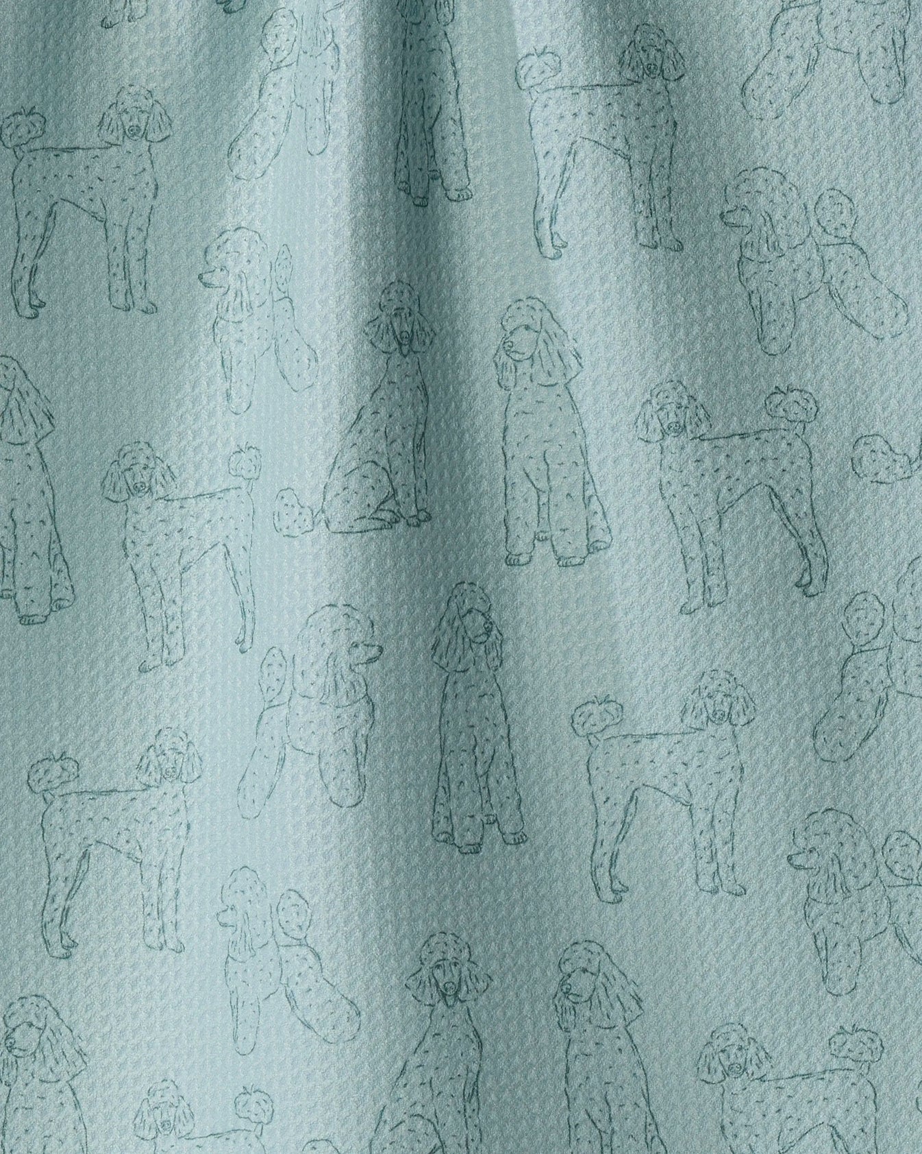 Geometry - Tea Towel Poodle Pups Rain
