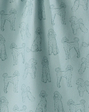 Geometry - Tea Towel Poodle Pups Rain