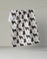 Geometry - Tea Towel Pug Club Black
