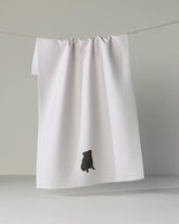 Geometry - Tea Towel Pug Pose Black