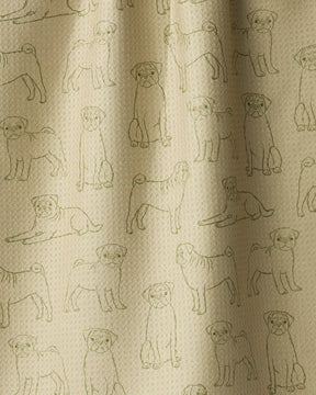 Geometry - Tea Towel Pug Pups Aloe