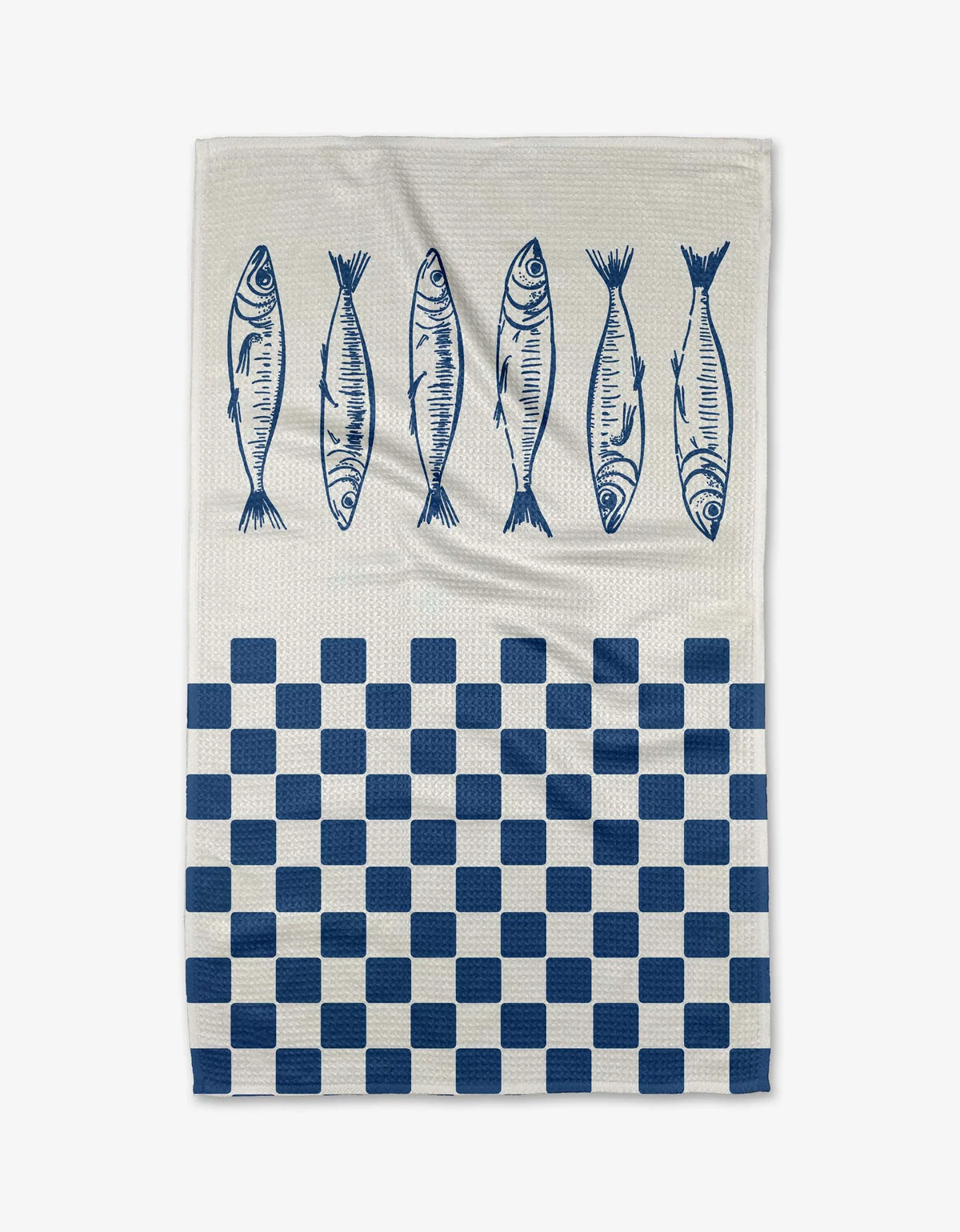 Geometry - Tea Towel Sardine Check Blue