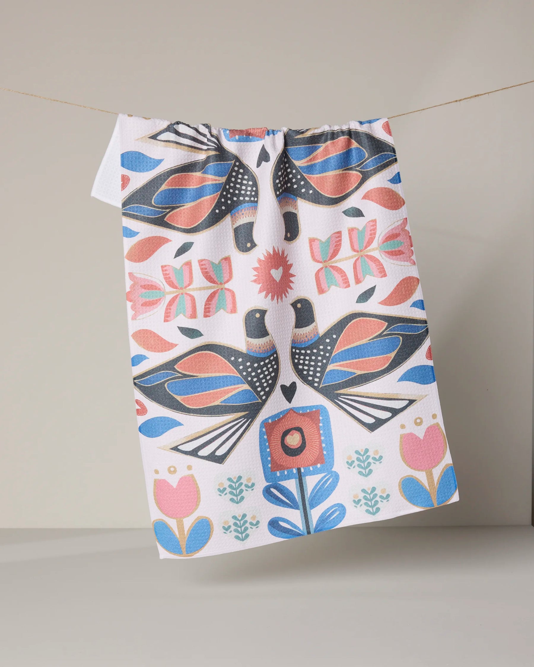 Geometry - Tea Towel Scandi Lovebirds