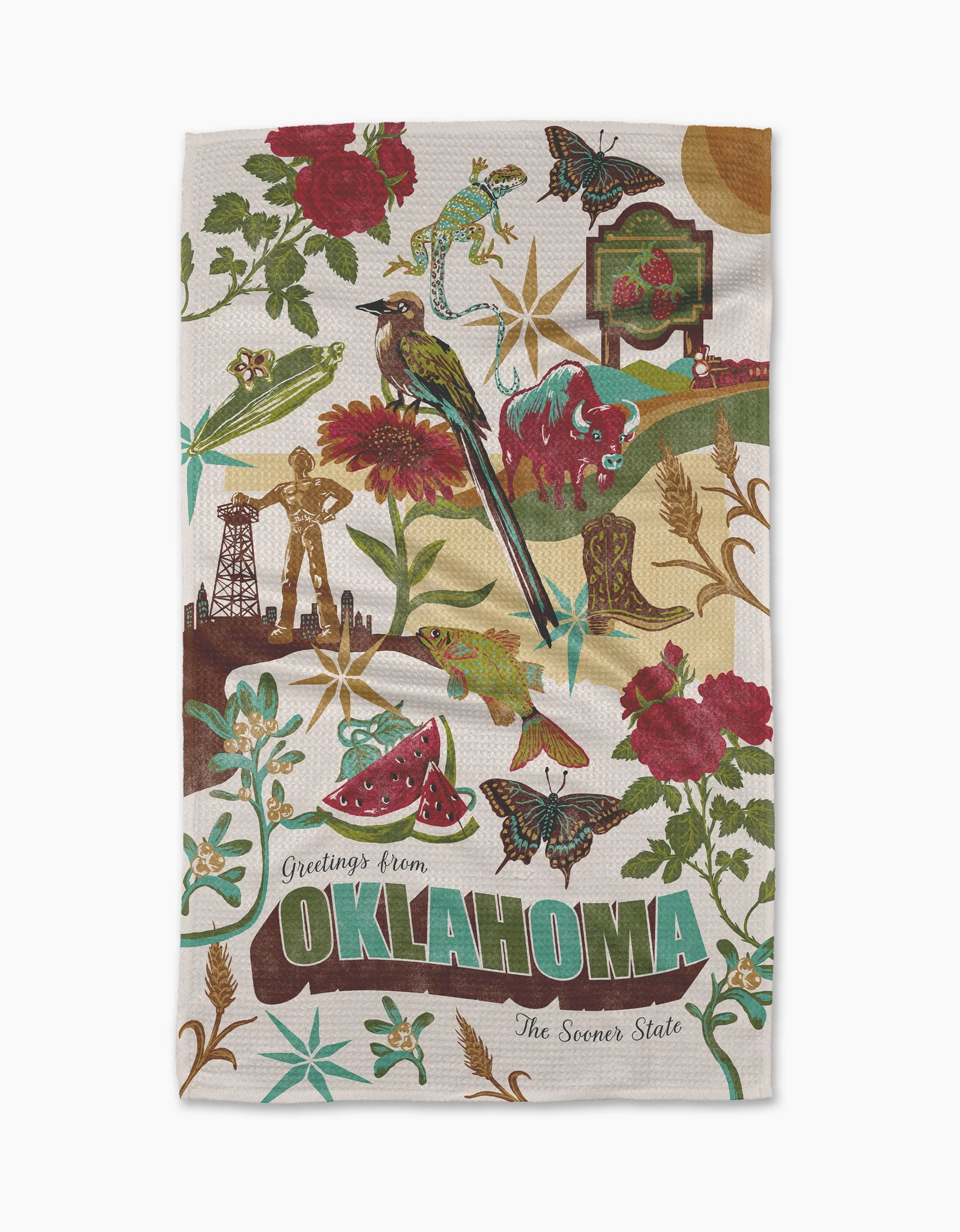 Geometry - Tea Towel Greetings From Oklahoma