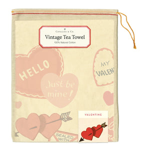 Cavallini & Co. - Tea Towel Valentine Hearts