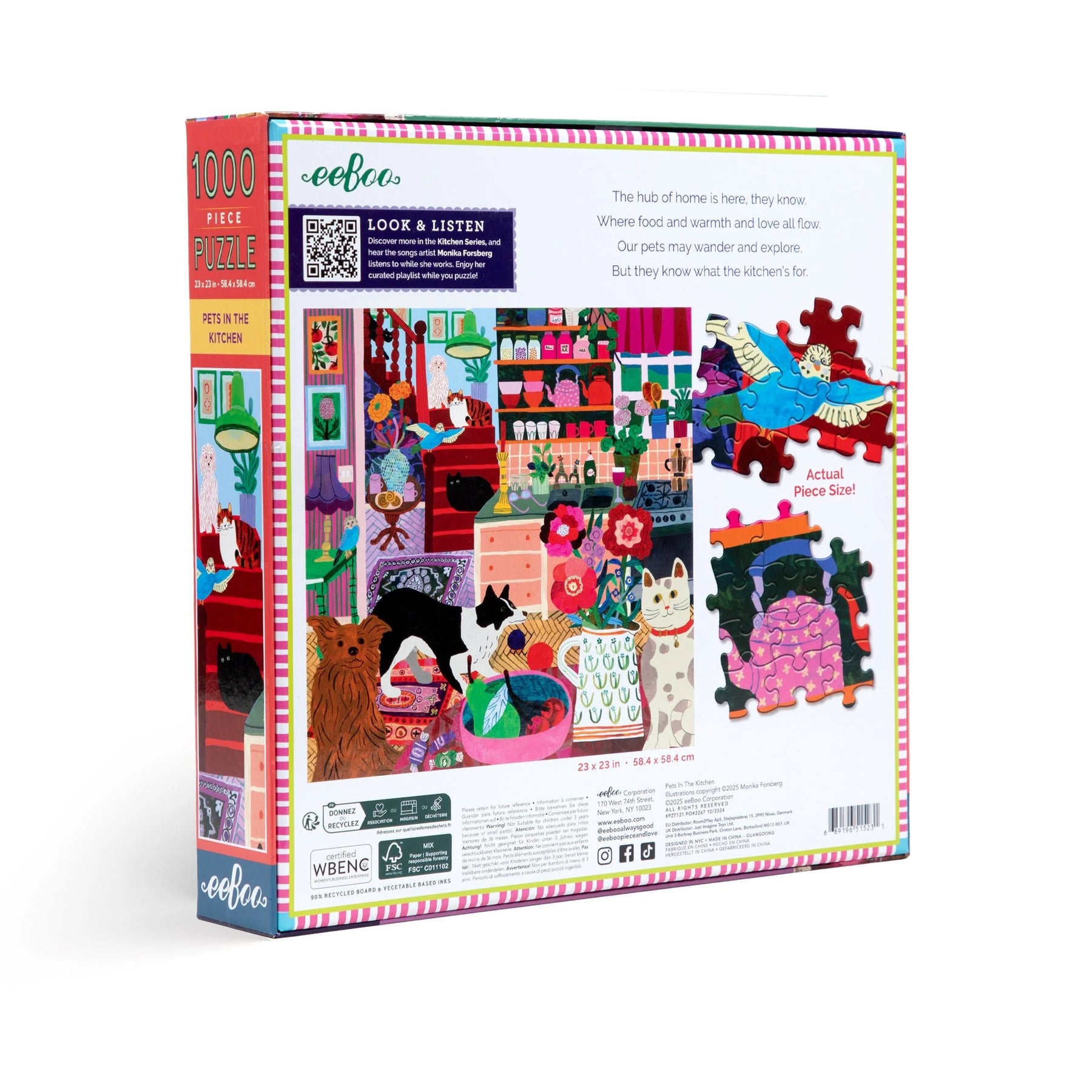 eeBoo - Pets in the Kitchen 1000 Piece Puzzle