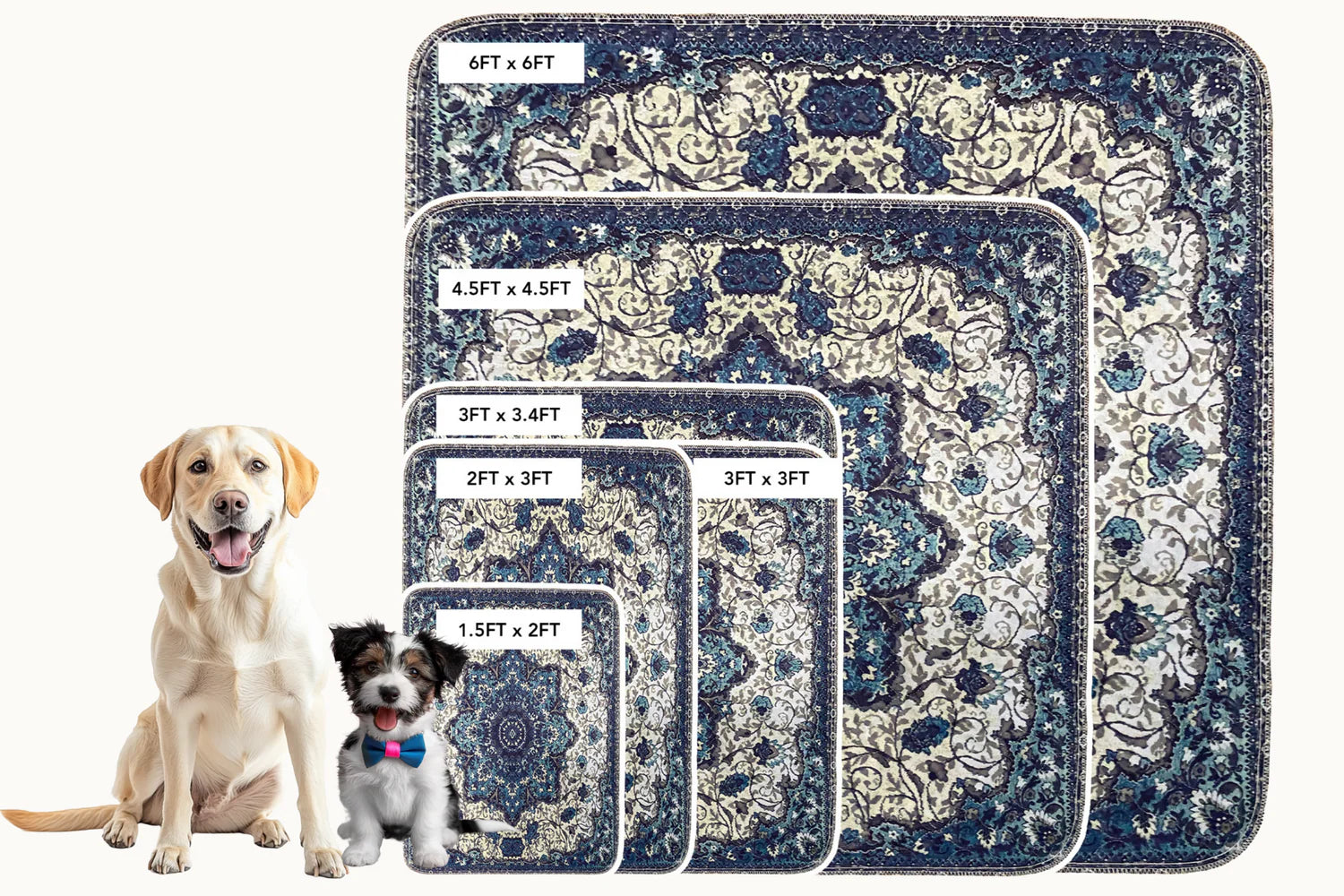 Pupiboo - Blue Medallion Washable Pee Pads