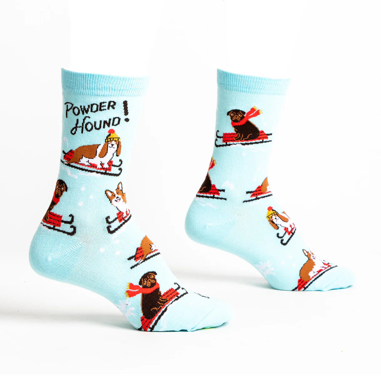 Sock It To Me - Women's Crew Holiday Socks: Powder hound