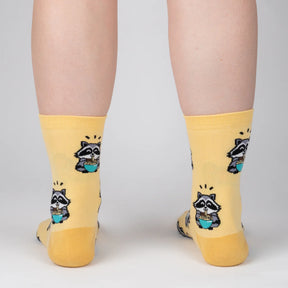 Sock It To Me - Women's Crew Sock: I Just Love Raccoons and Ramen