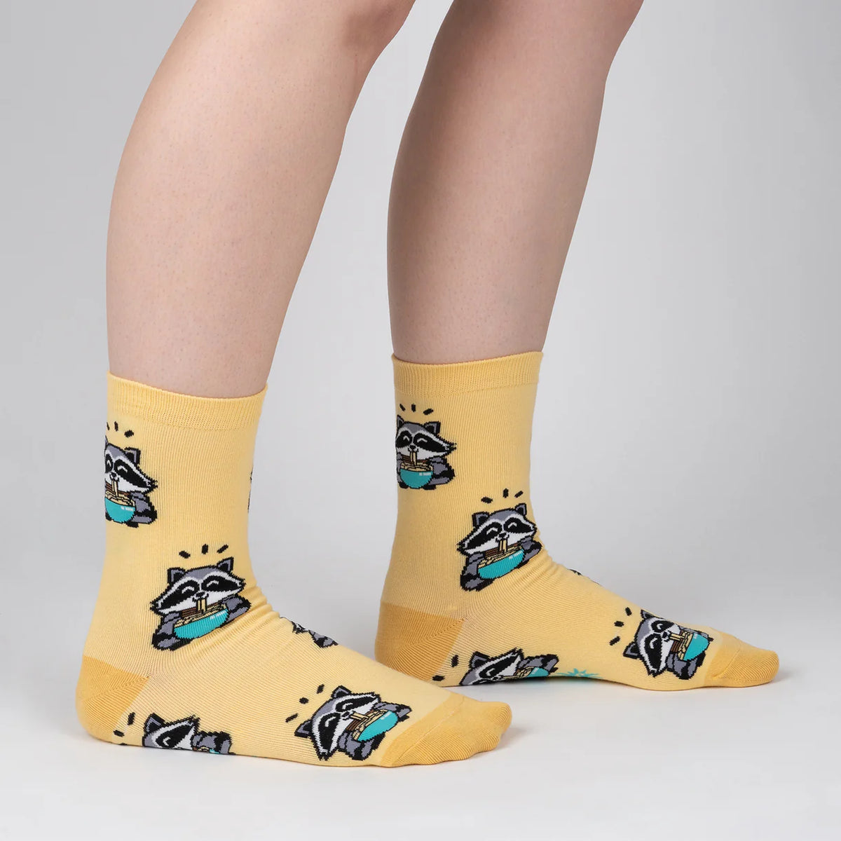 Sock It To Me - Women's Crew Sock: I Just Love Raccoons and Ramen