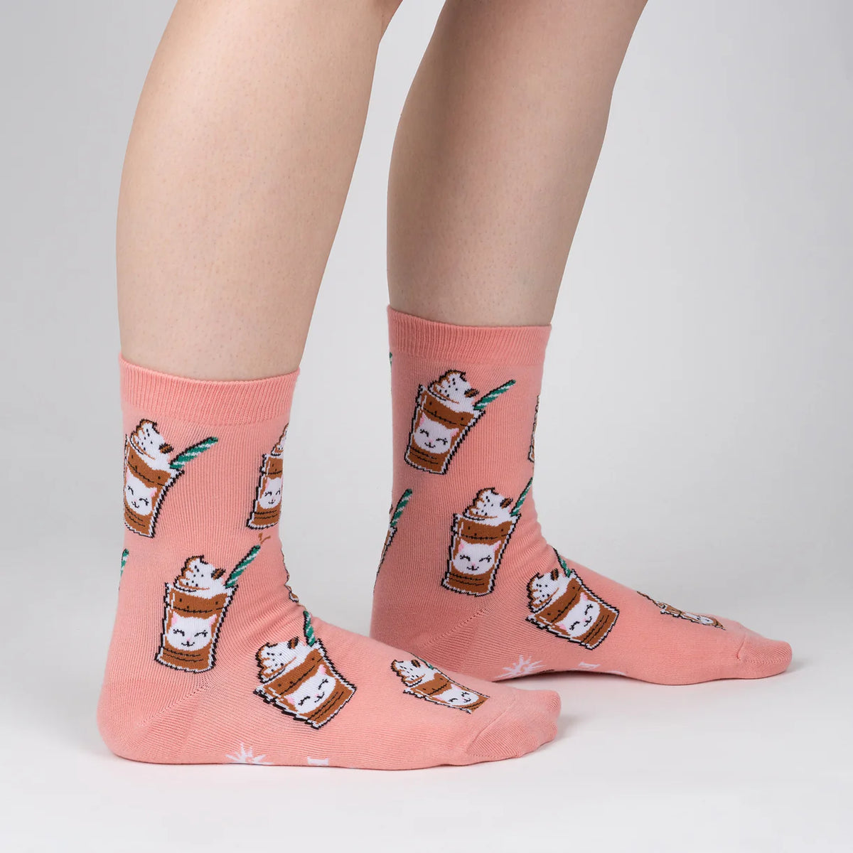 Sock It To Me - Women's Crew Sock: Cat-puccino