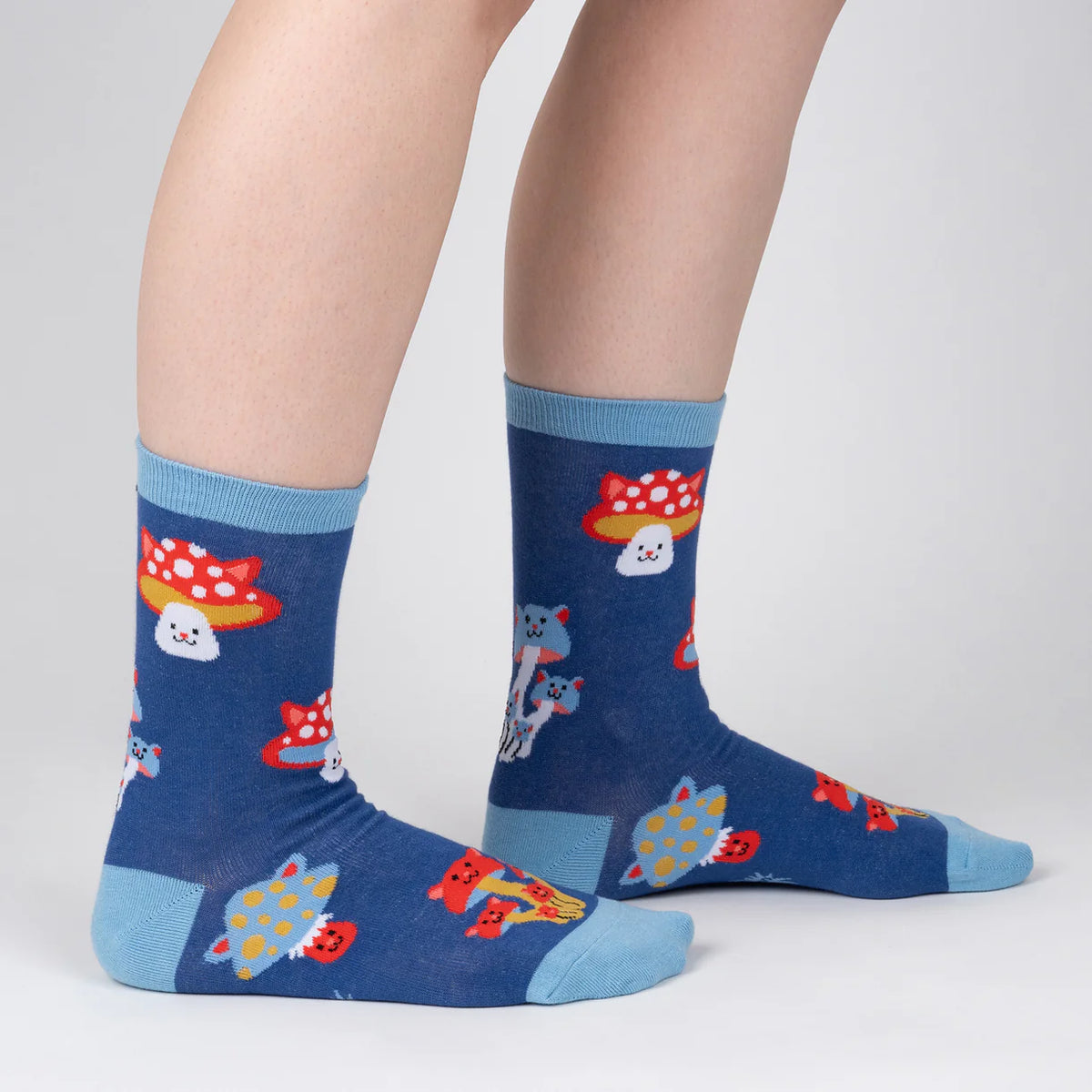 Sock It To Me - Women's Crew Sock: Mushroom Cats