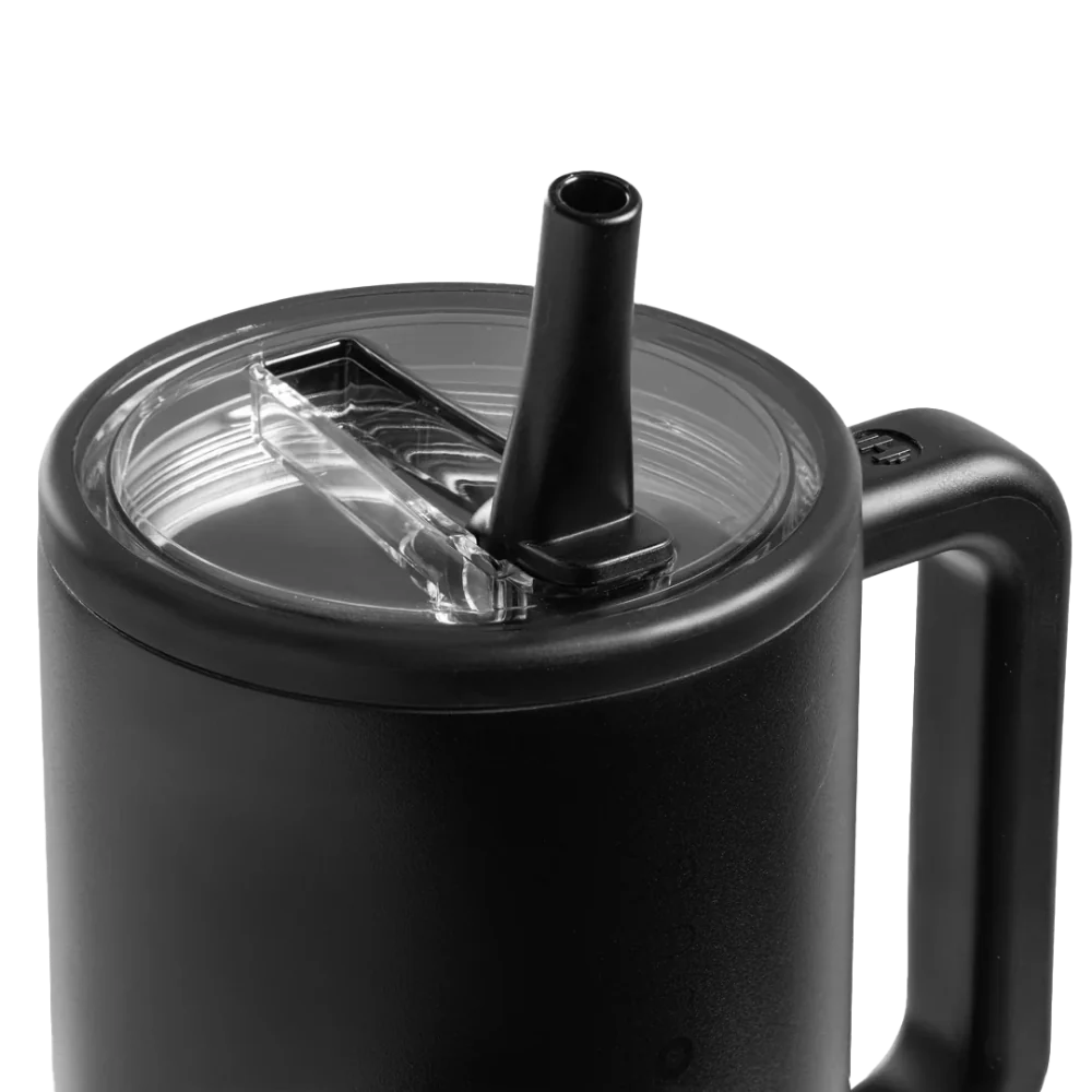 Encool Gobelet de 50 oz avec poignée et paille, gobelet isolé 100 Encool Gobelet de 50 oz avec poignée et paille, gobelet isolé 100