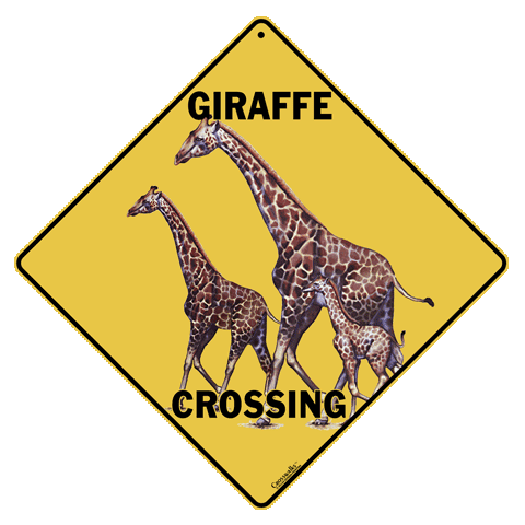 Giraffe Crossing Sign by Crosswalks