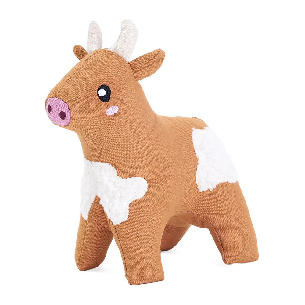 ZippyPaws - ecoZippy Cotton Cuddler Cow Dog Toy