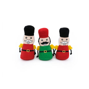 ZippyPaws - Holiday Miniz 3-Pk Nutcracker Dog Toy