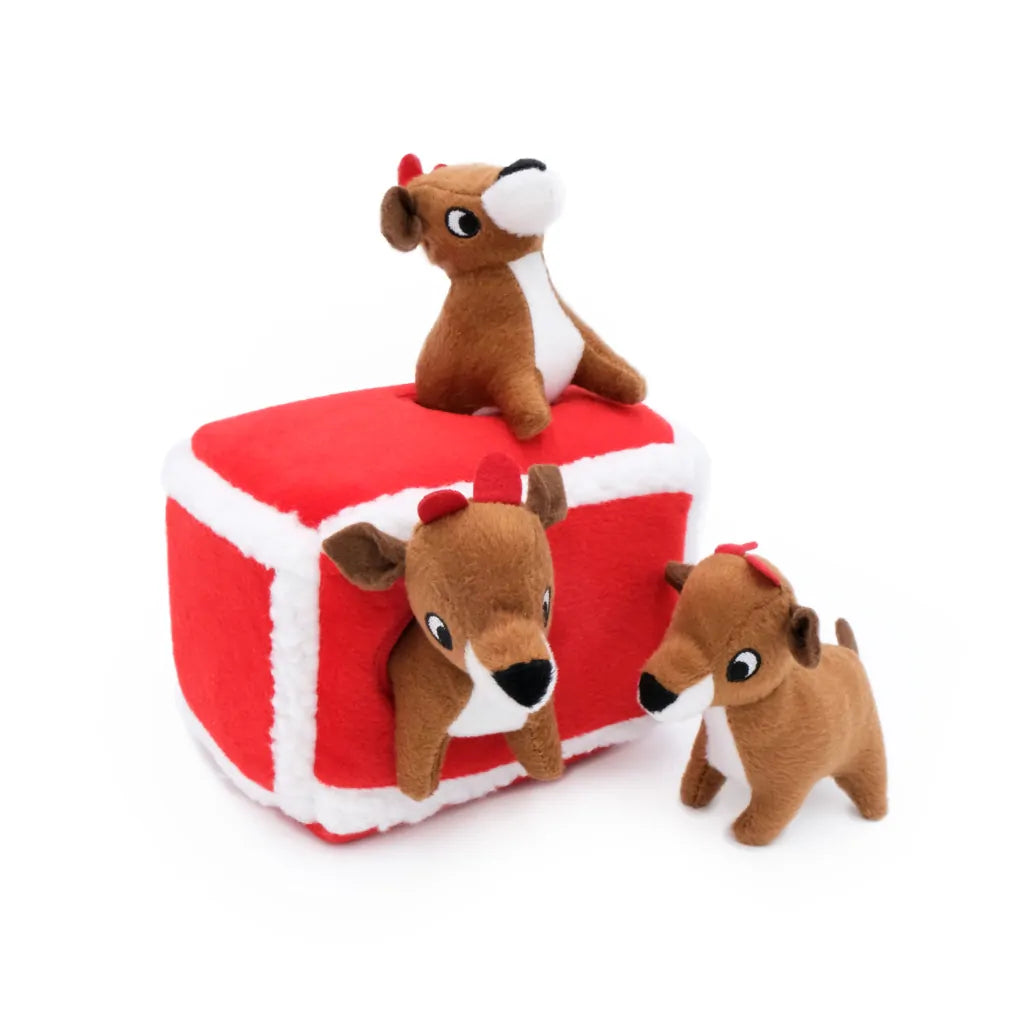 ZippyPaws - Holiday Zippy Burrow Reindeer Pen