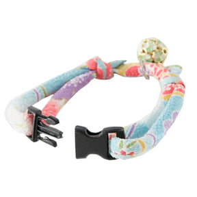 Cat Collar Chirimen With Clover