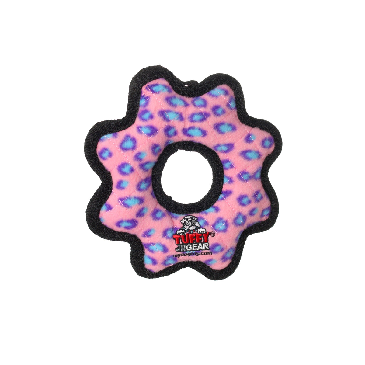 Tuffy Dog Toys - Tuffy Jr Gear Ring - Pink Leopard