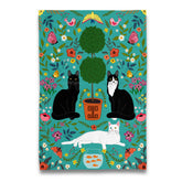 Naked Decor - Tea Towel Cat Trio with Tropiary and Florals
