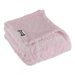 Blanket Embossed Bone Print for Pets Pink