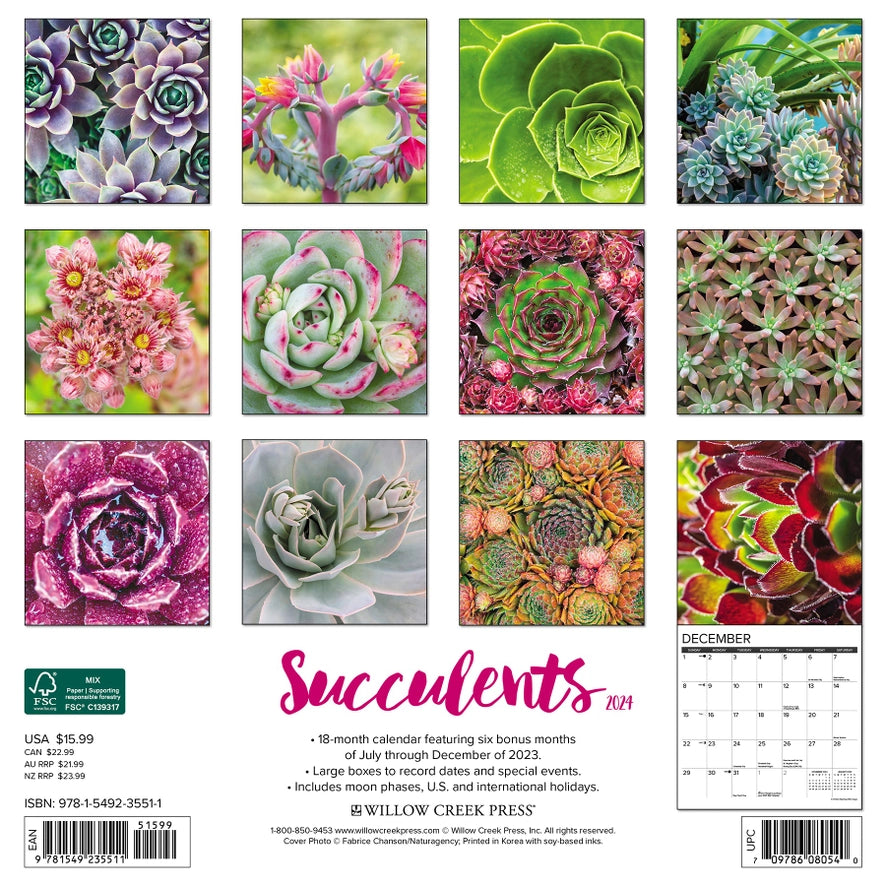2024 Succulents Calendar