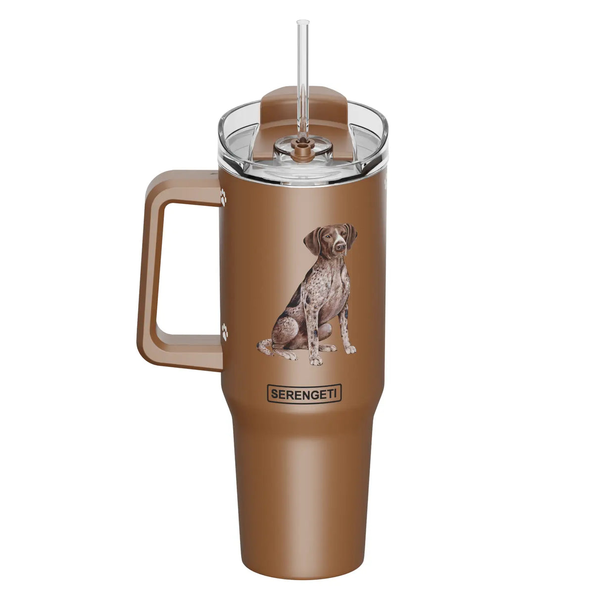 Tumbler with Handle & Straw German Shorthaired Pointer